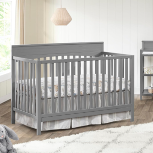 Safety Certified Transformable Baby Crib, Elegant Dove Gray Color