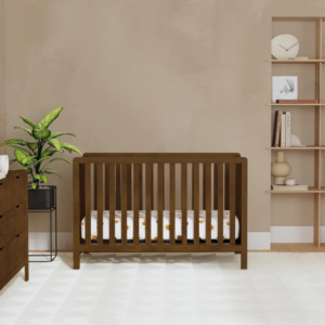 Convertible Infant Crib Transforms to Toddler Bed, Daybed and Full Bed, Simple Setup, Safety Certified, Multiple Mattress Positions, Conversion Hardware Purchased Separately, Walnut Wood Tone